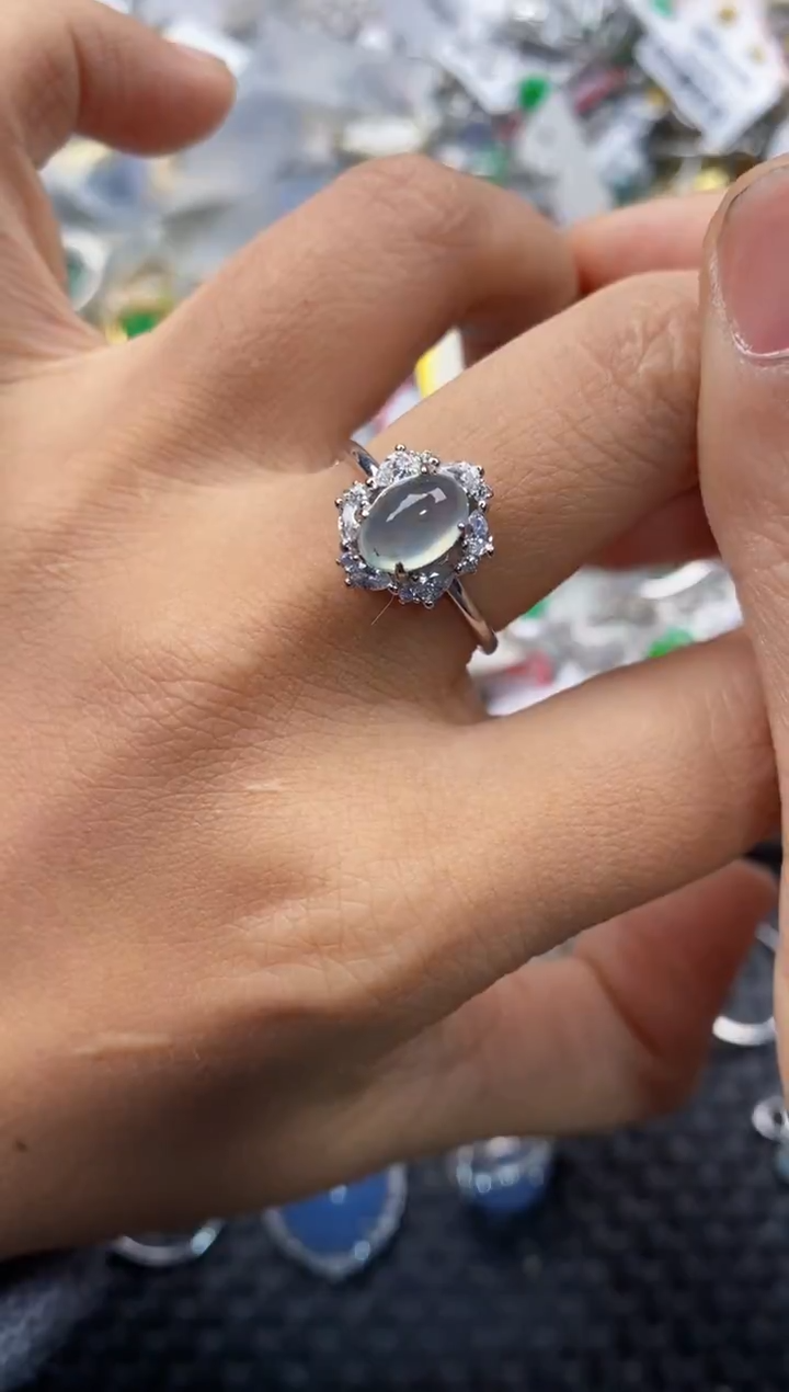 银S925镶嵌戒指翡翠555     2