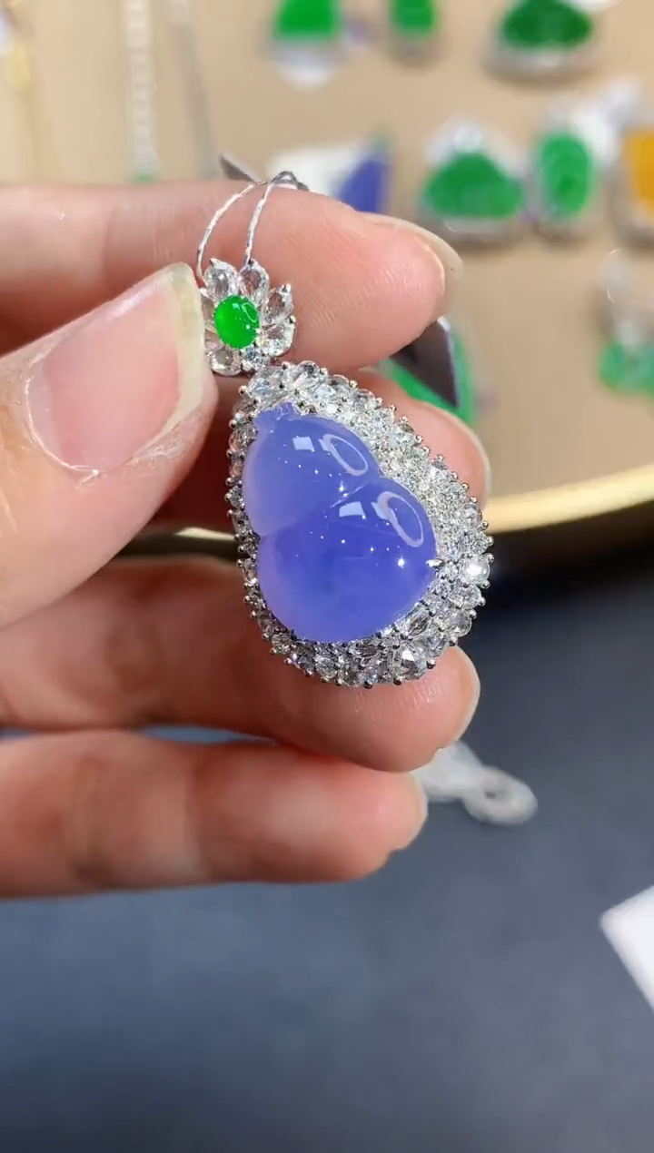 【闪购商品】翡翠吊坠(不含链)18K金镶嵌3737  