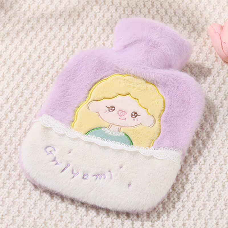 冬季可爱毛绒注水热水袋防爆暖水袋学生宿舍卡通暖肚子热敷暖手宝