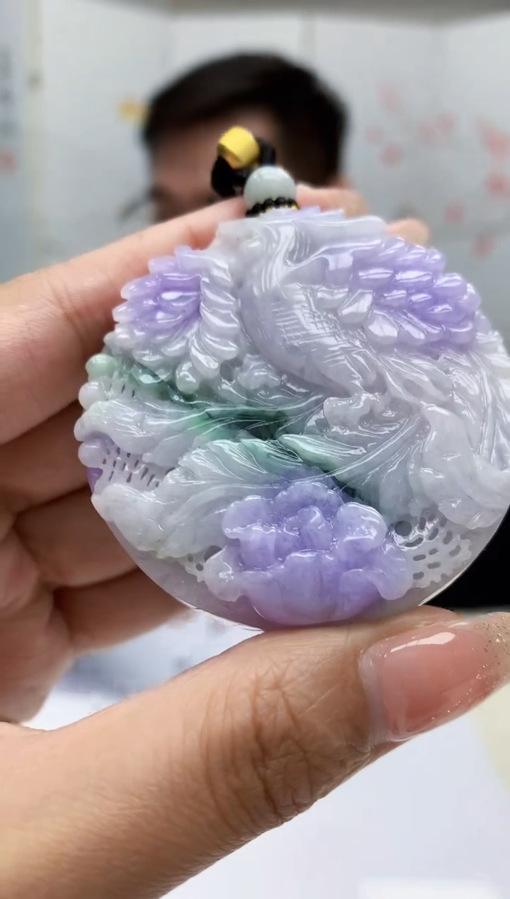 【闪购商品】定制翡翠未镶嵌5152MM-毛货挂件108