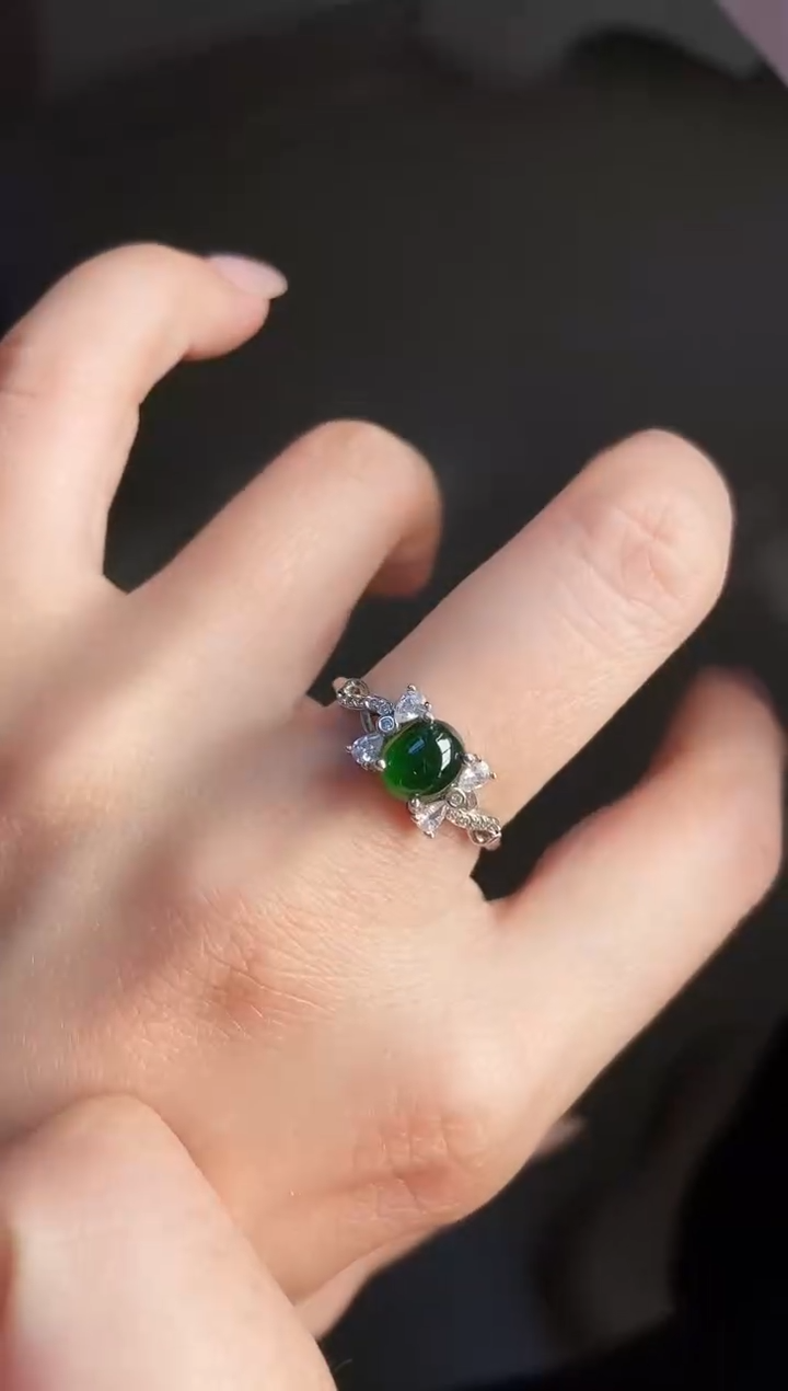 银S925镶嵌戒指翡翠12
