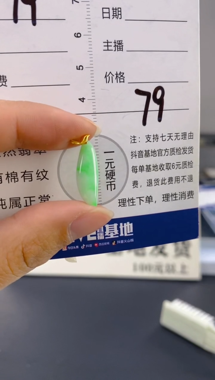 【闪购商品】翡翠颈饰18K金镶嵌天然A货翡翠