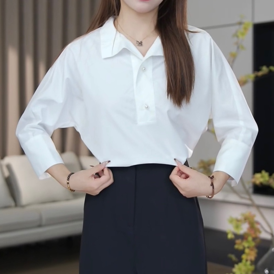 【现货】秋季新款气质长袖时尚休闲百搭通勤小众衬衫-2530