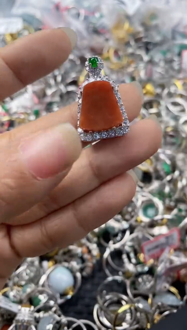 银S925镶嵌戒指翡翠999                   10