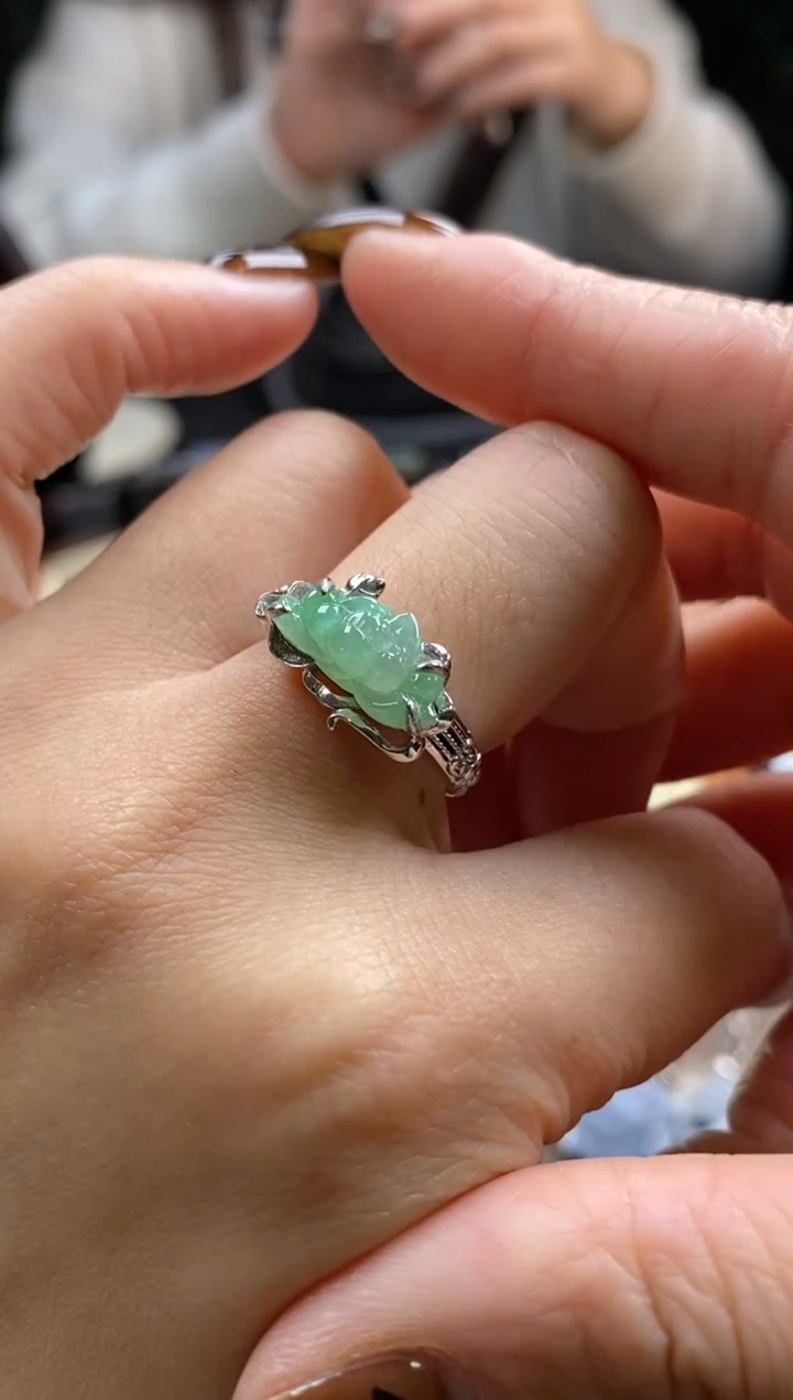 颈饰银S925镶嵌翡翠净货19304