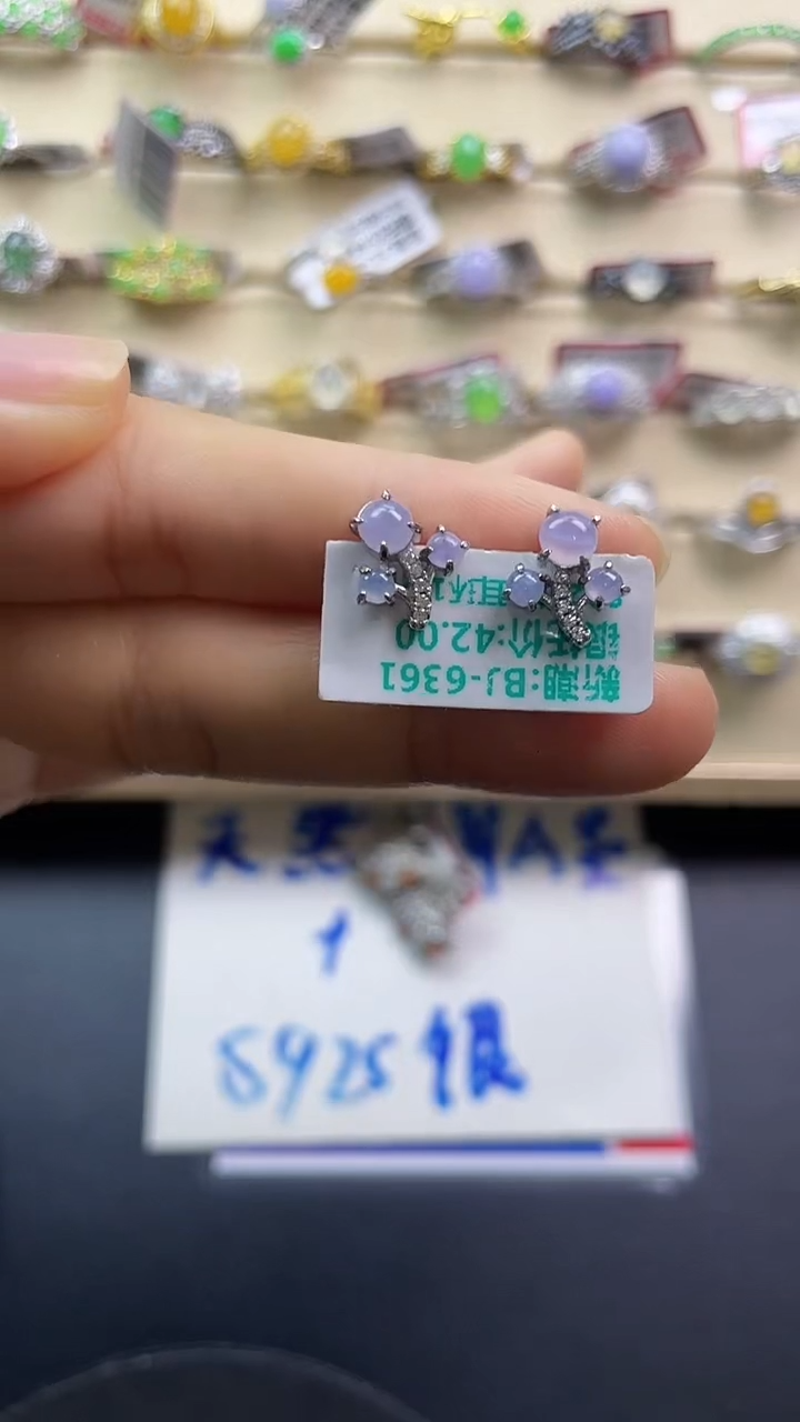 银S925镶嵌戒指翡翠翡翠 蛋面 银S925镶嵌