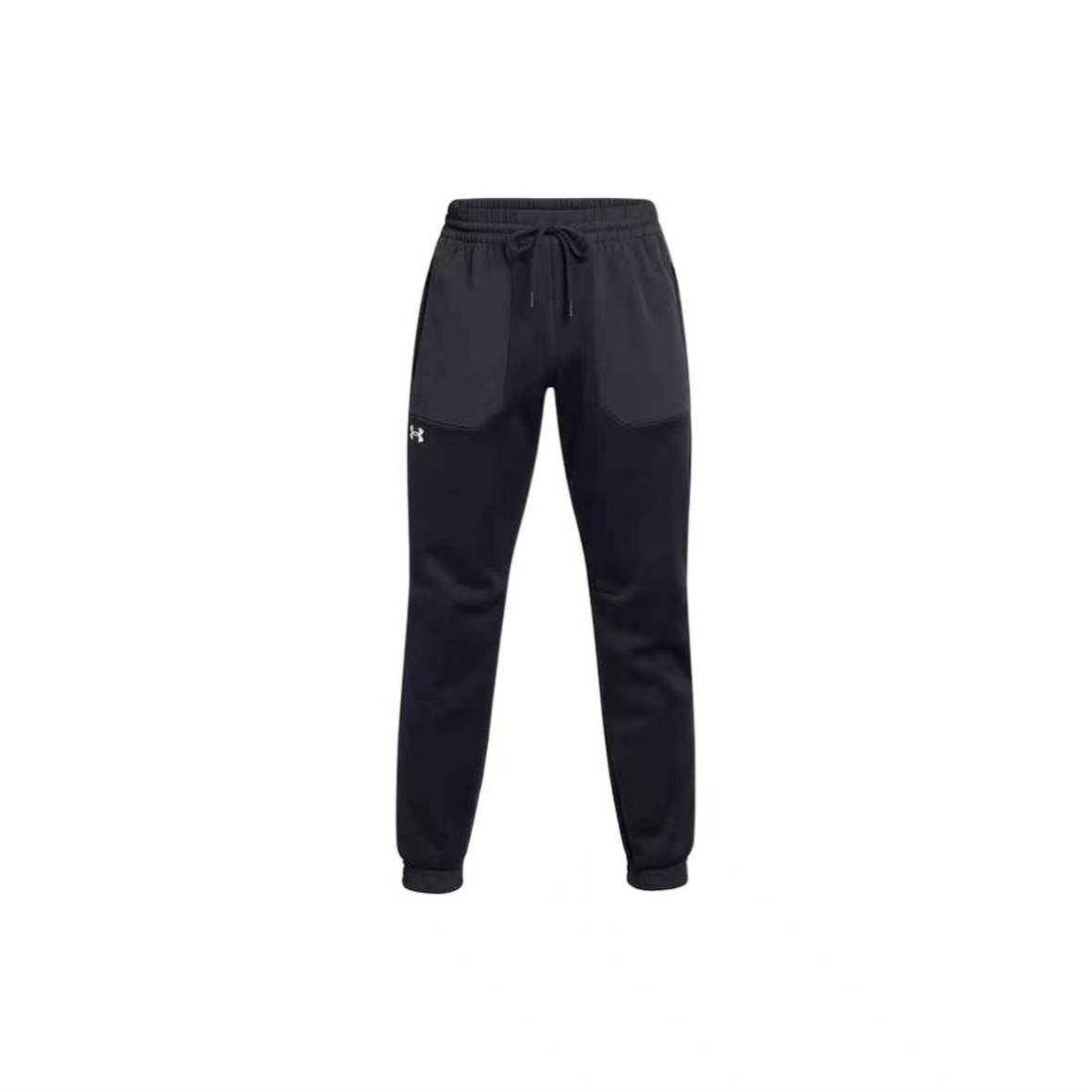 Under Armour/安德玛纯色透气中腰系带运动裤男黑色1382287002