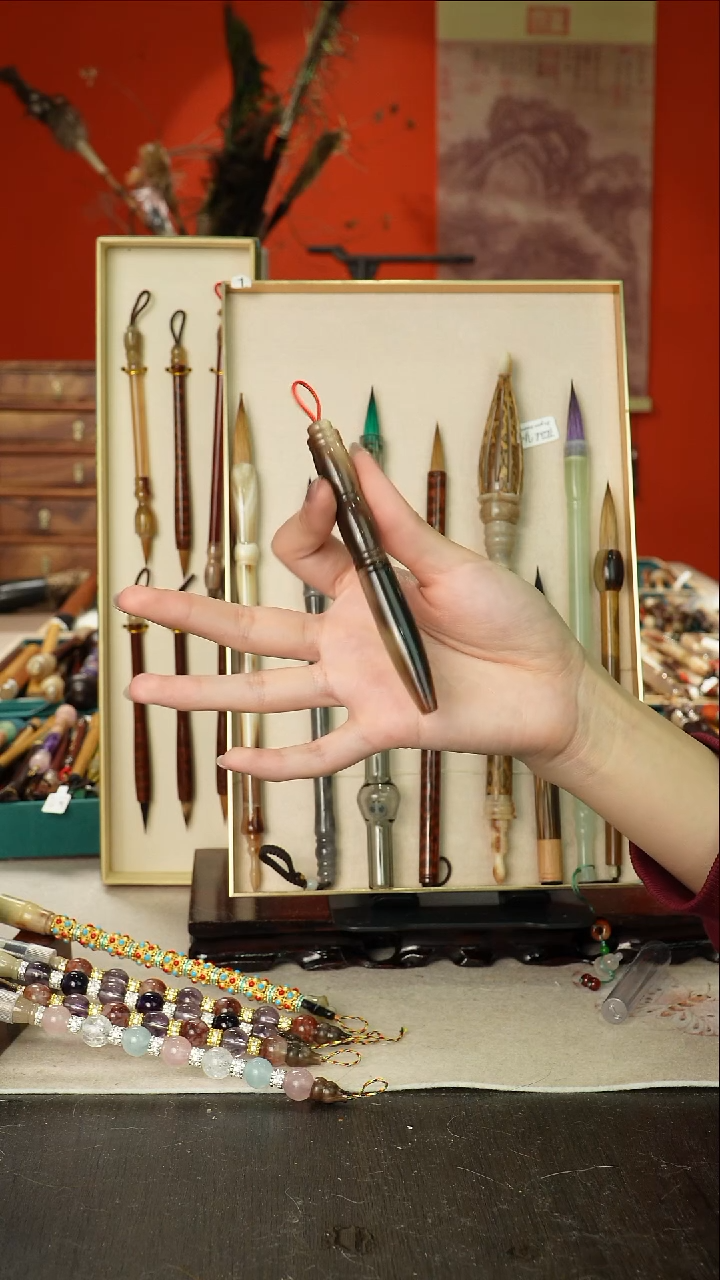 465号闪孤品高货毛笔链接 清水试笔 蘸墨不退