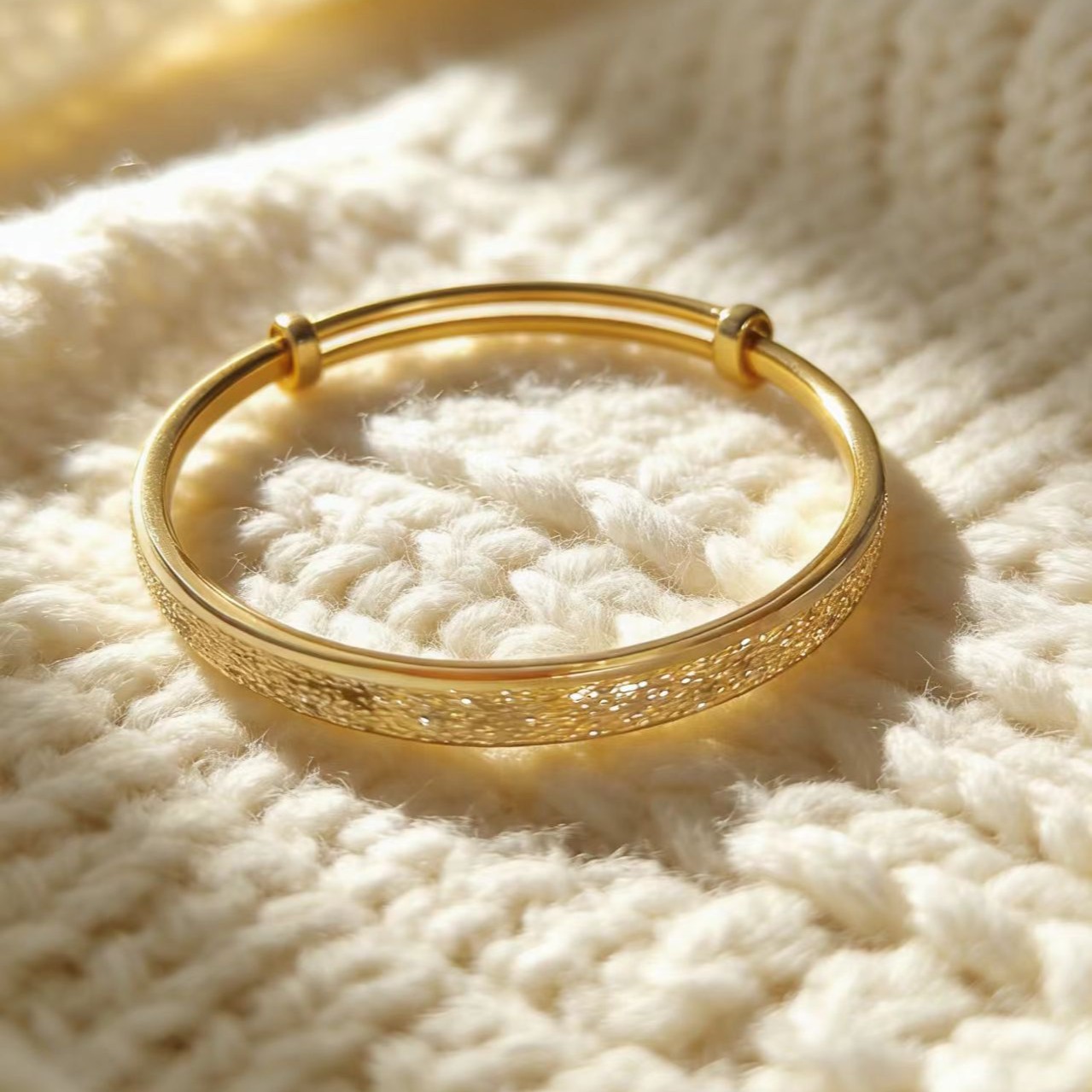 铜合金手镯 铜合金 6M钉沙平面推拉手镯 （56183）