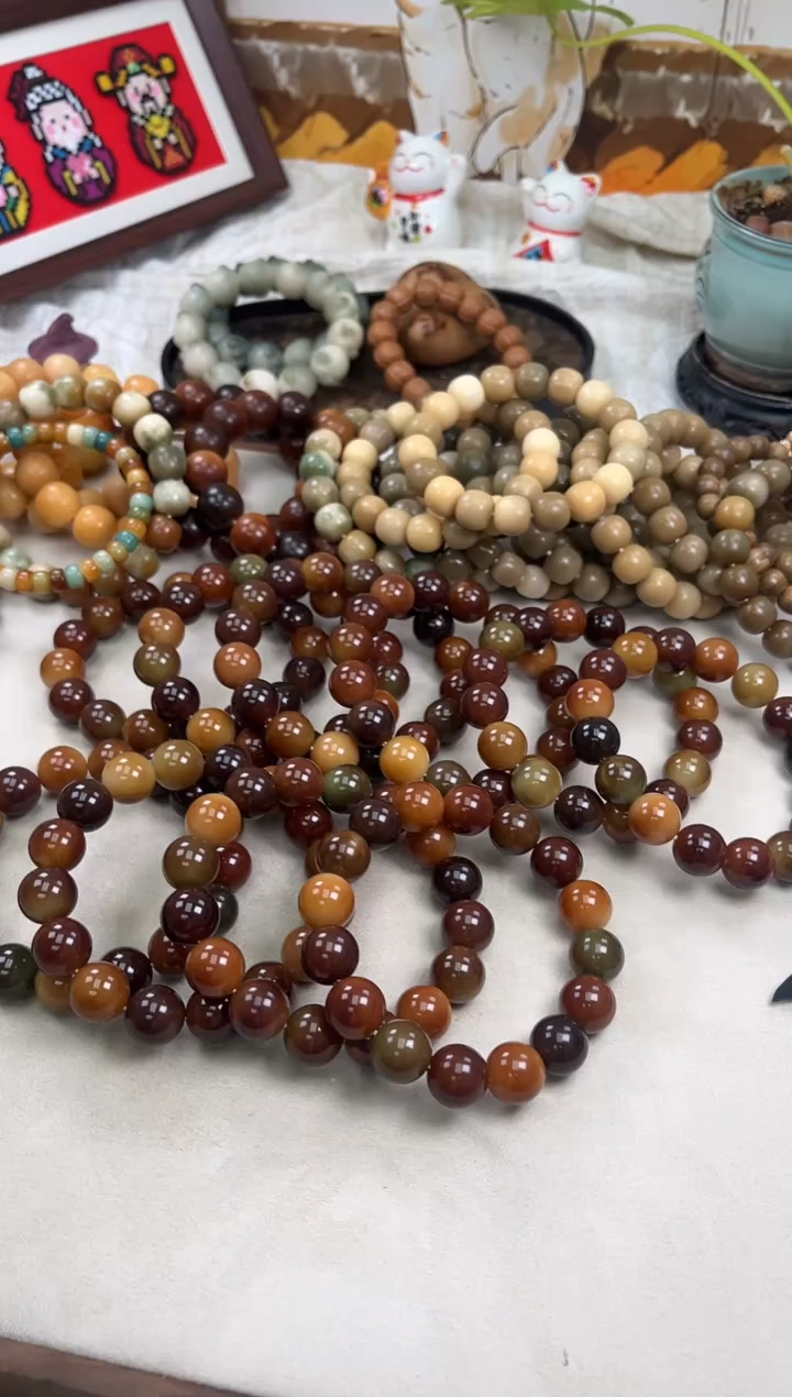 手串菩提根/象牙果a119 卡16.7 水磨瑕疵