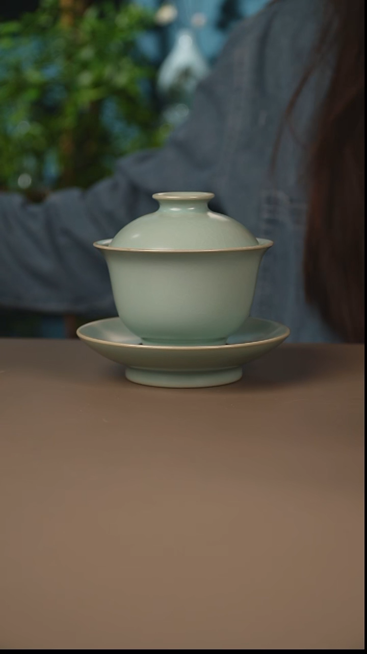 仿古元宝盖碗微暇