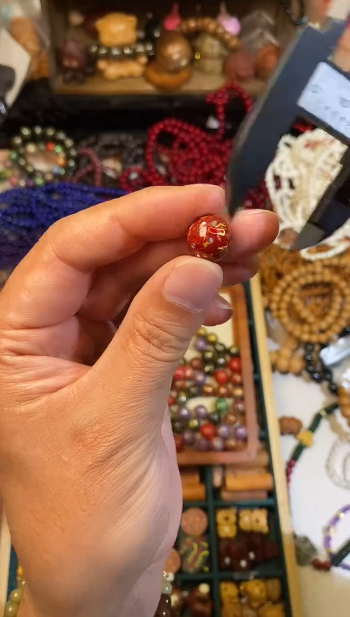 非洲檀香手串/手链卡12+大漆单珠