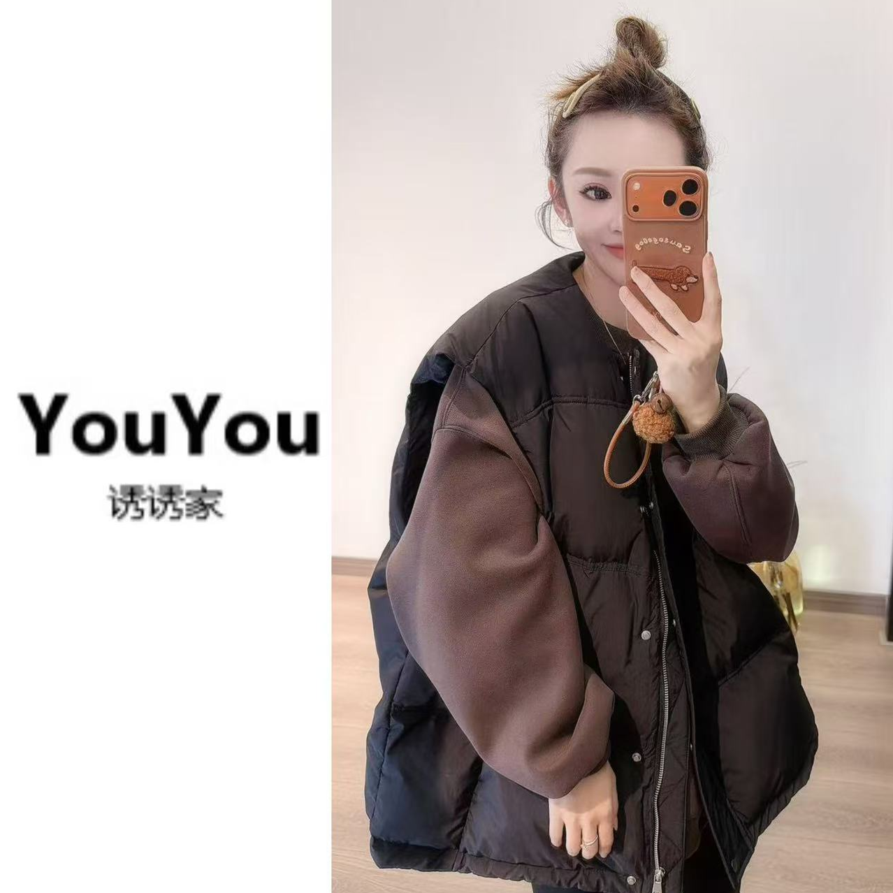 冬韩系圆领宽松坎肩叠穿百搭羽绒马甲