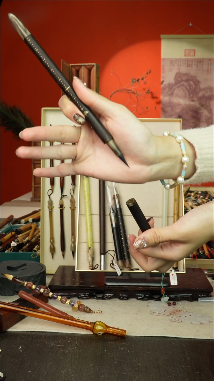 126号闪孤品高货毛笔链接 清水试笔 蘸墨不退