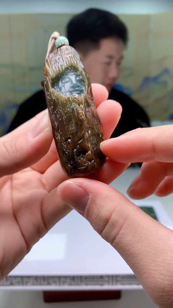 【闪购商品】定制翡翠未镶嵌4917bb-毛货挂件53