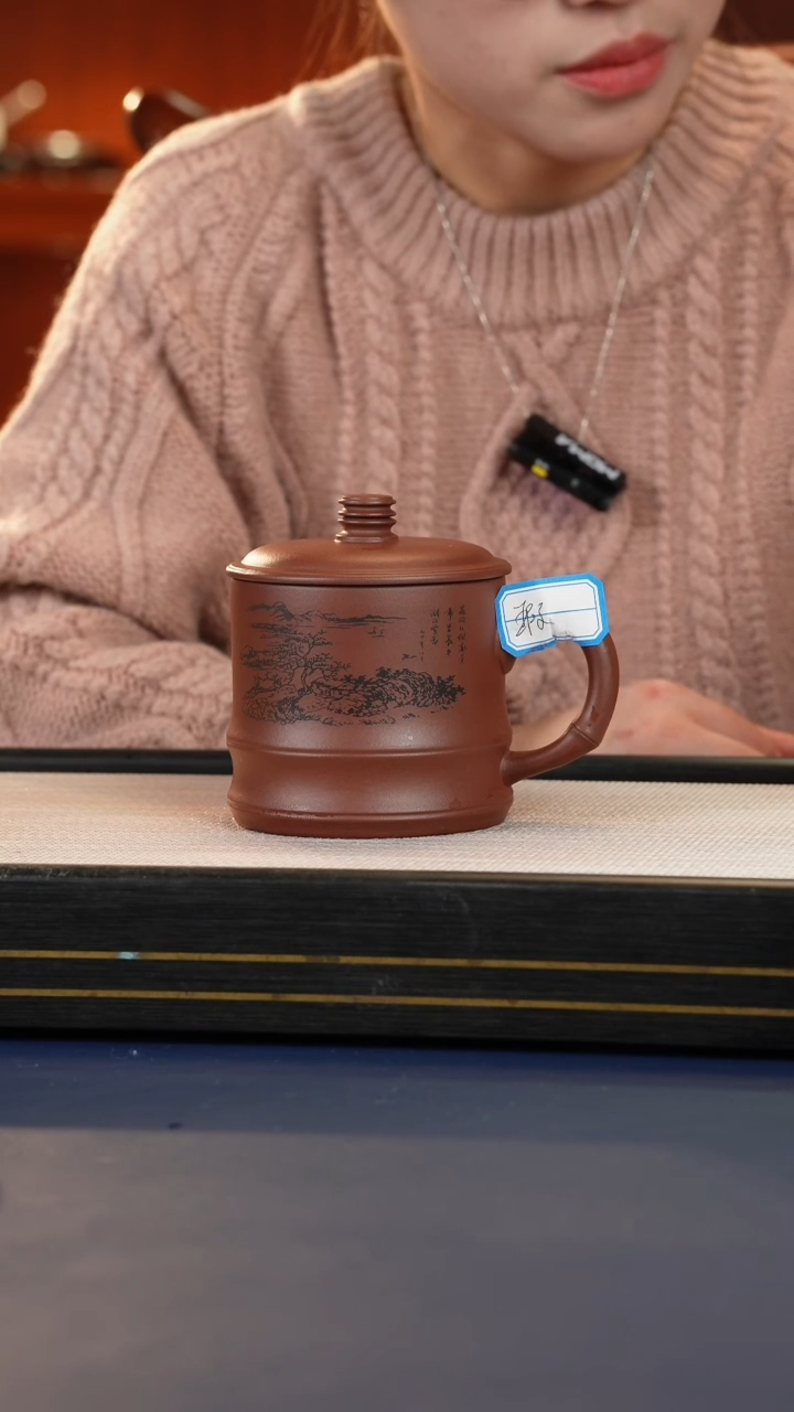 【闪购商品】紫砂茶杯宜兴原矿紫砂底槽清竹节杯微瑕