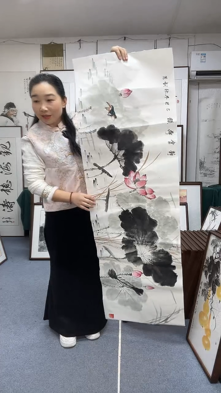 国画?***淡48*1米52京东包邮手绘宣纸不支持退货
