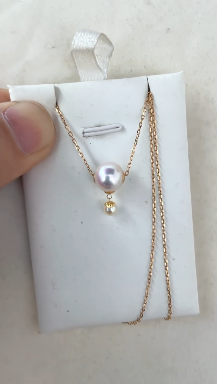 【闪购商品】海水珍珠吊坠(赠链)18K金镶嵌吊坠赠银链
