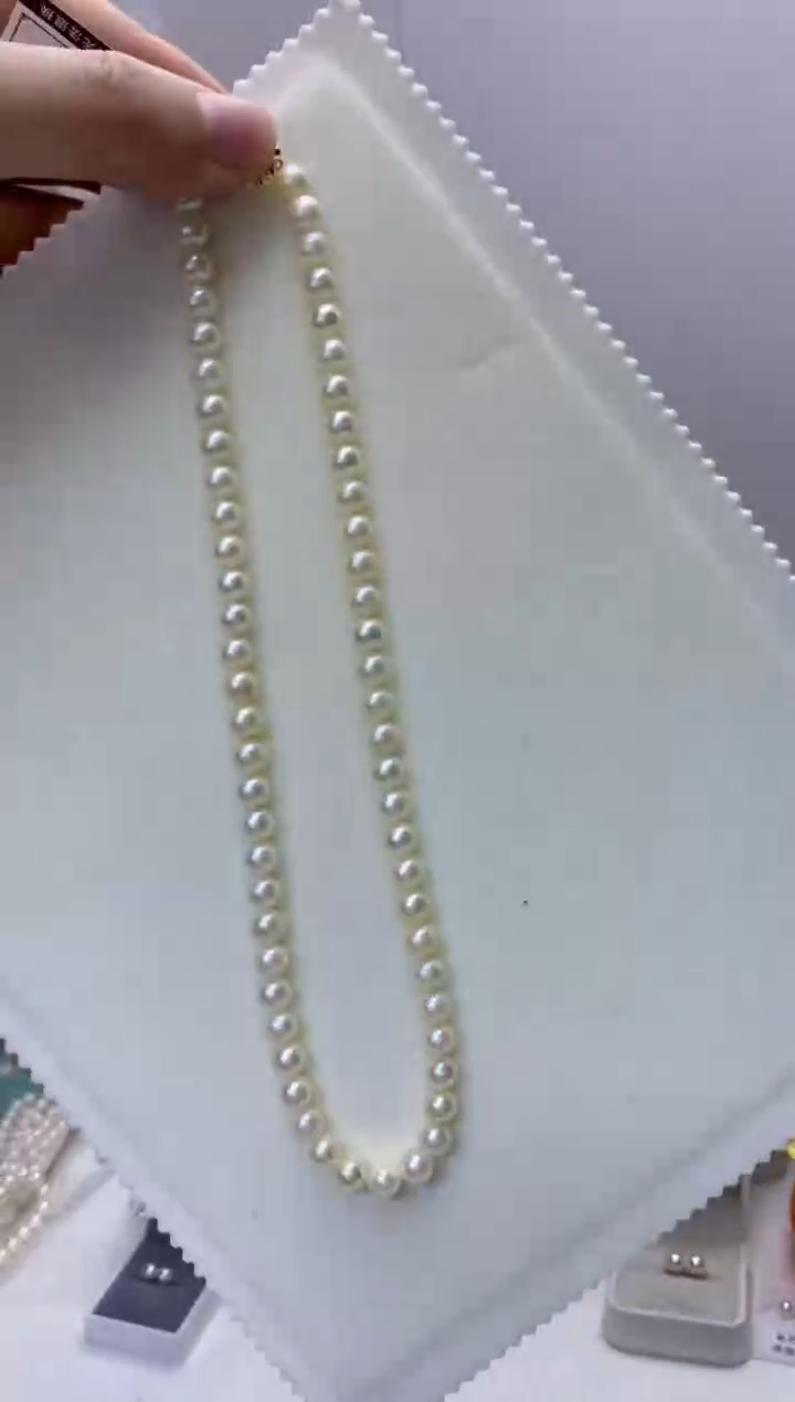 【闪购商品】海水珍珠饰品银S925镶嵌6-7满珠链