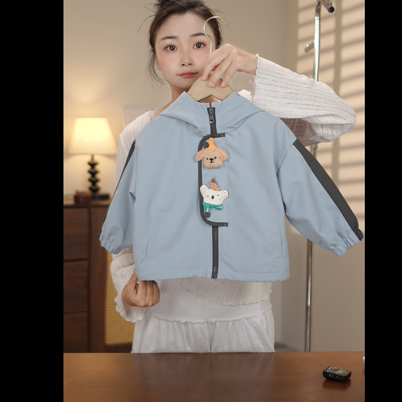 儿童2025新款男童冲锋衣外套男孩玩偶外套上衣儿童衣服ML-322