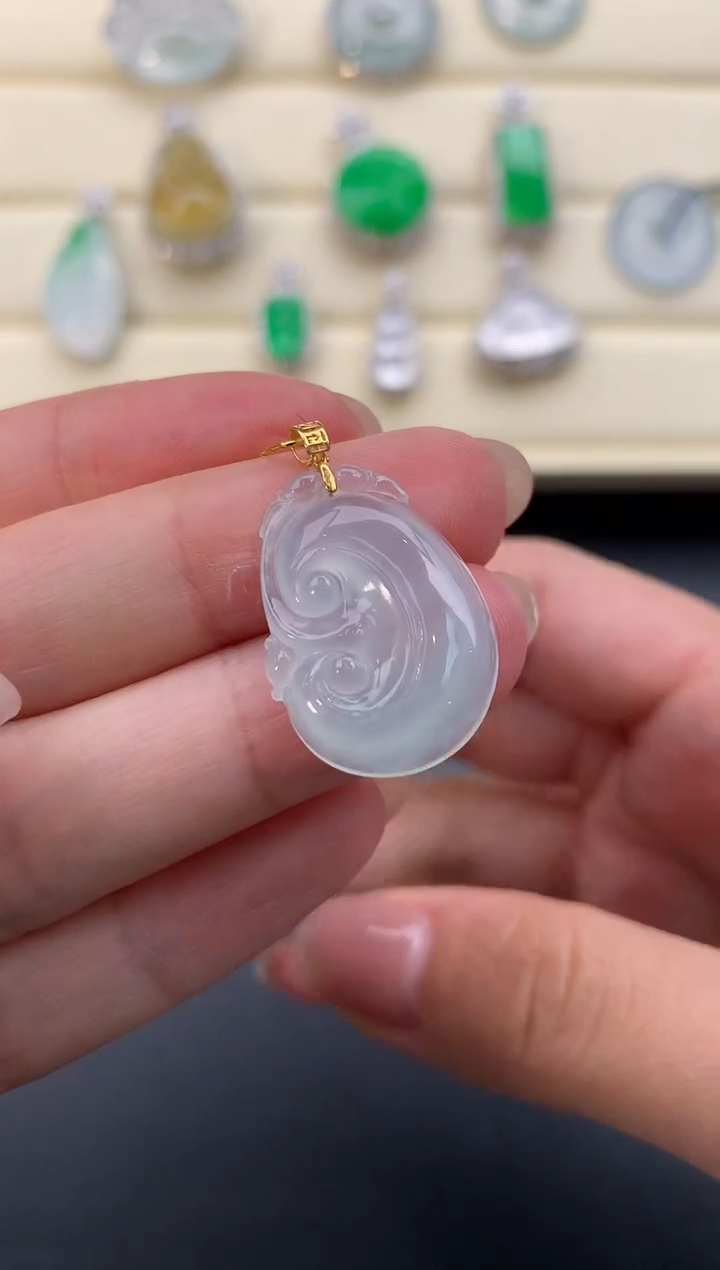 【闪购商品】翡翠颈饰18K金镶嵌X244     