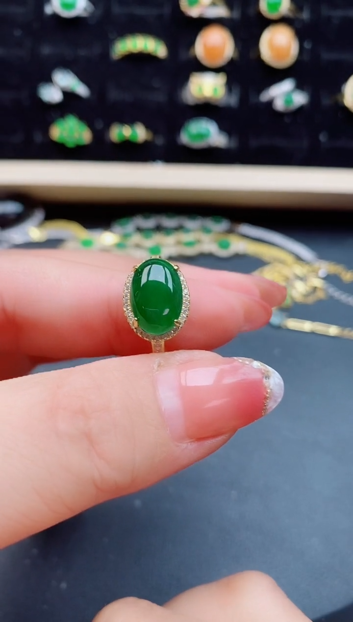 【闪购商品】翡翠戒指银S925镶嵌12121