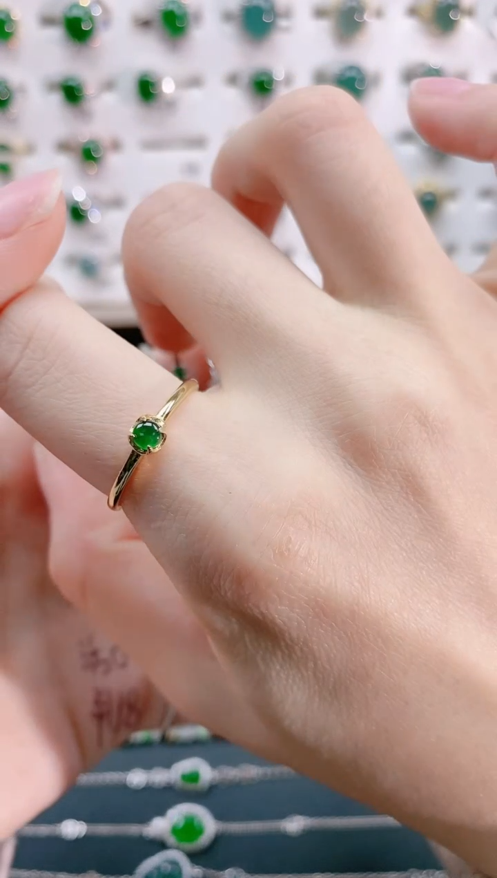 【闪购商品】翡翠戒指银S925镶嵌天然翡翠