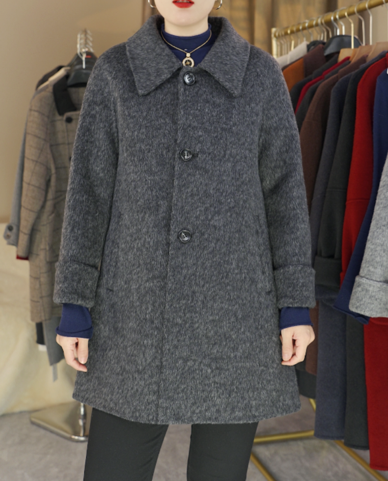 中年女山羊绒外套2025新款洋气妈妈冬装显瘦双面羊毛呢大衣女DY36