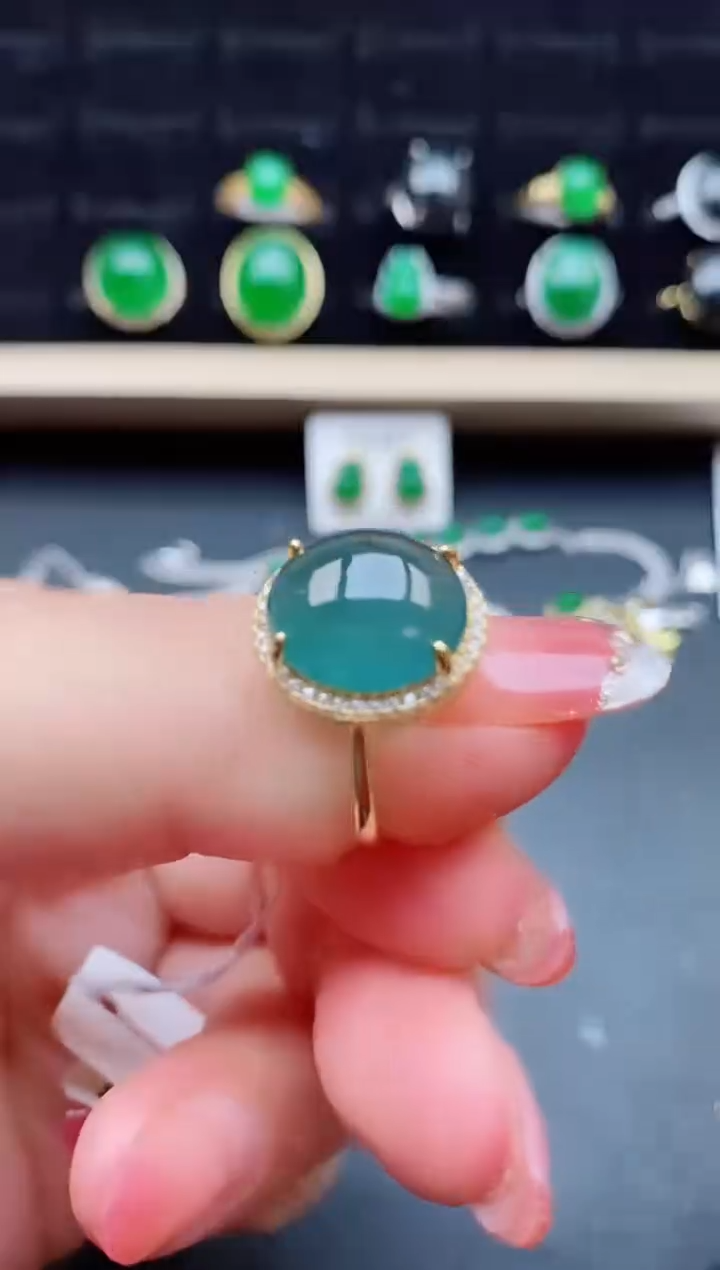 【闪购商品】翡翠戒指银S925镶嵌1211