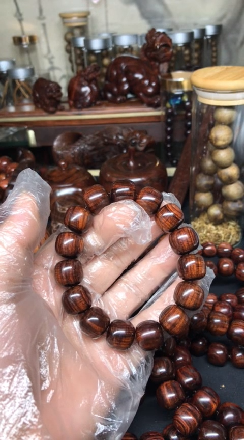【闪购商品】黄花梨/降香黄檀手串/手链海南黄花梨紫红油梨1.5*1.6