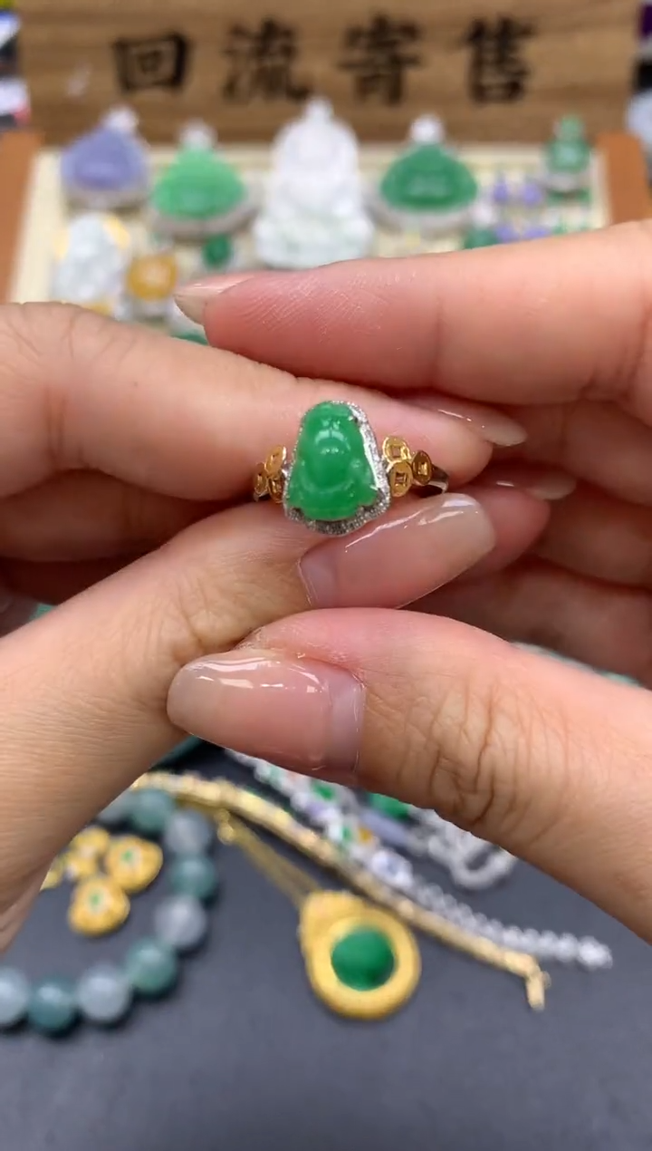【闪购商品】翡翠戒指18K金镶嵌264-中国好珍宝