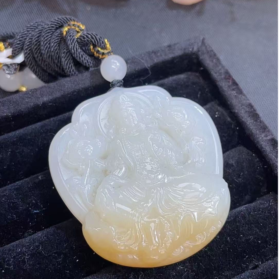 【年中大促】和田玉糖玉度母套链吊坠丨多样性发一