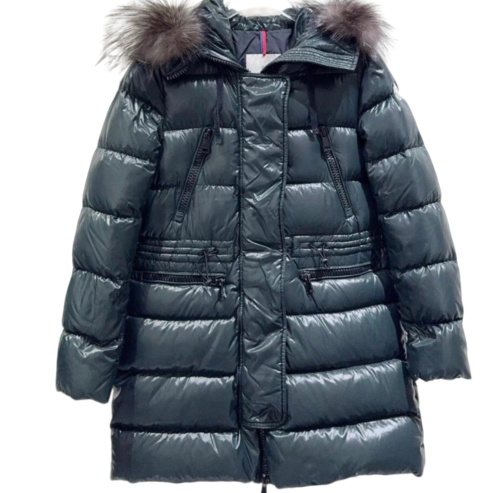 000928 蒙口/Moncler 中长款墨绿色羽绒服外套 2码 公价2w+