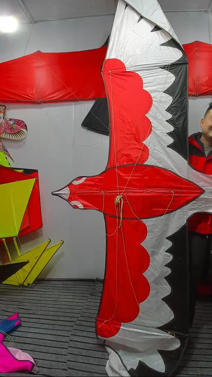 四米544伞布纯碳杆黑红喜鹊