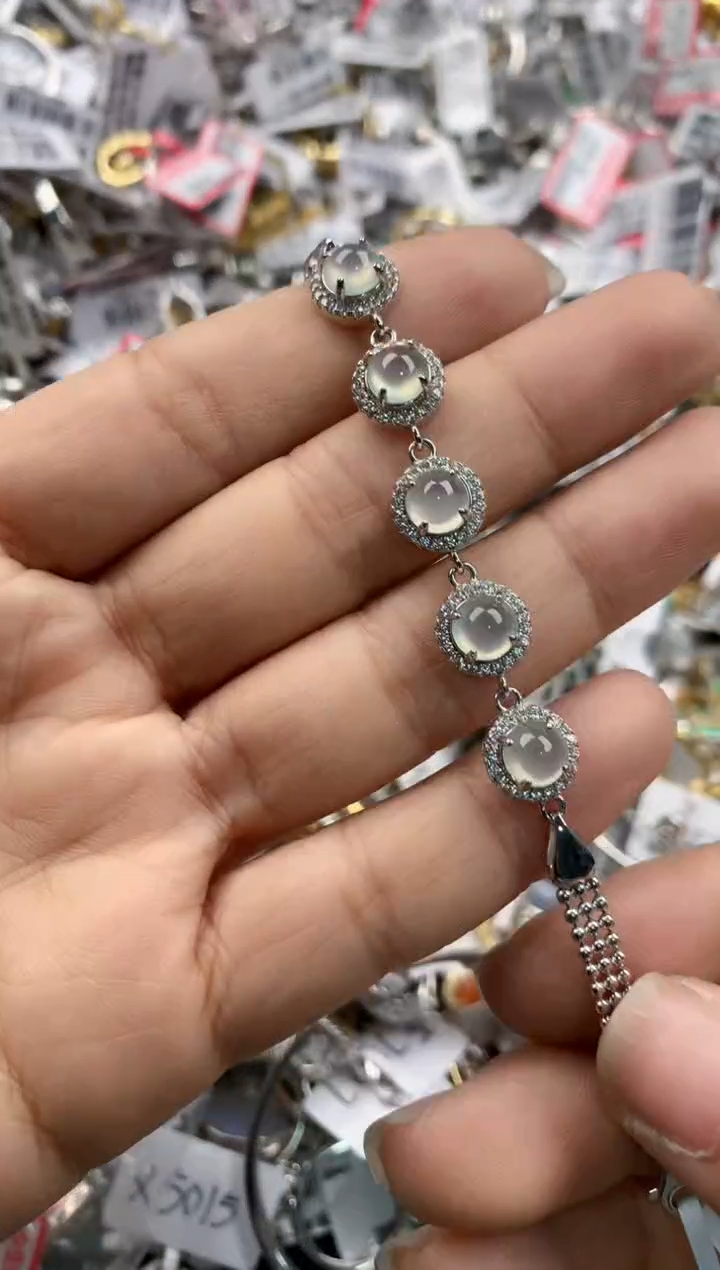 银S925镶嵌戒指翡翠999---8