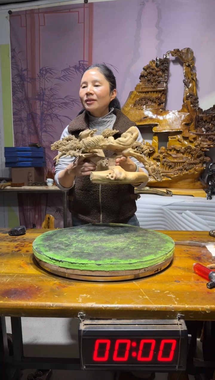 金丝楠海*金丝楠木雕刻摆件