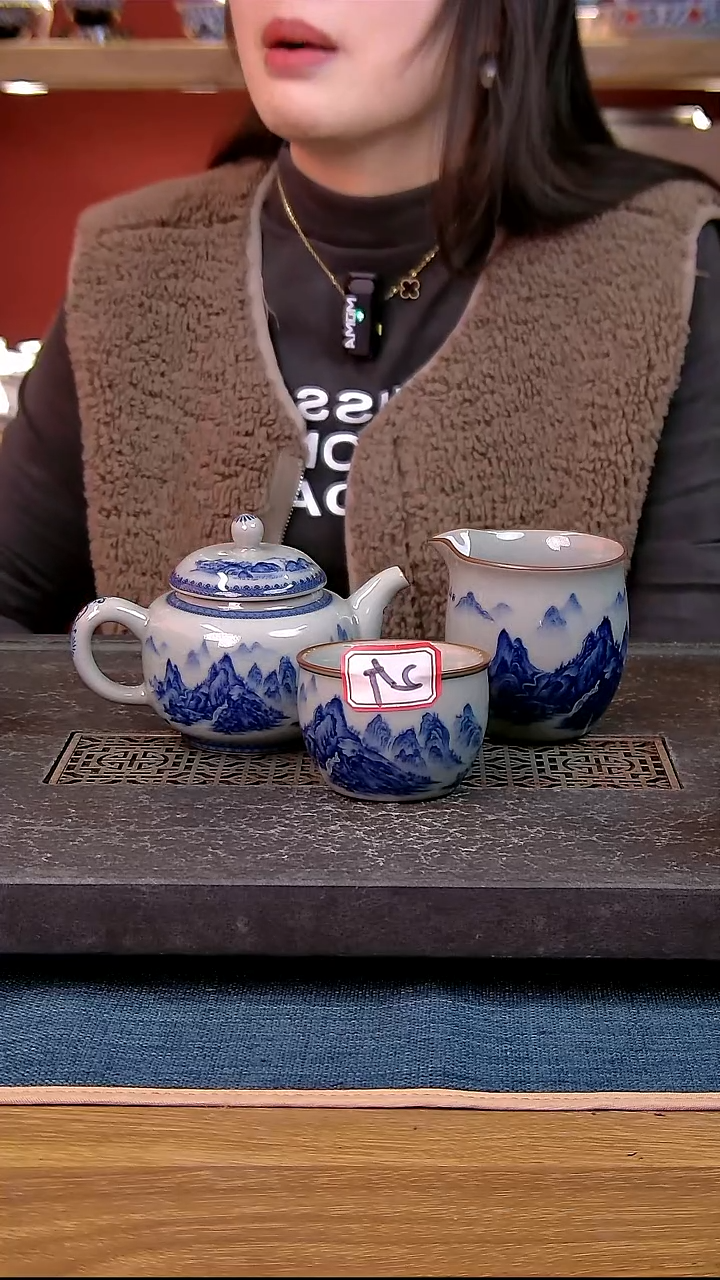 简装家用款4件套 老陶泥开片纹陶瓷茶具