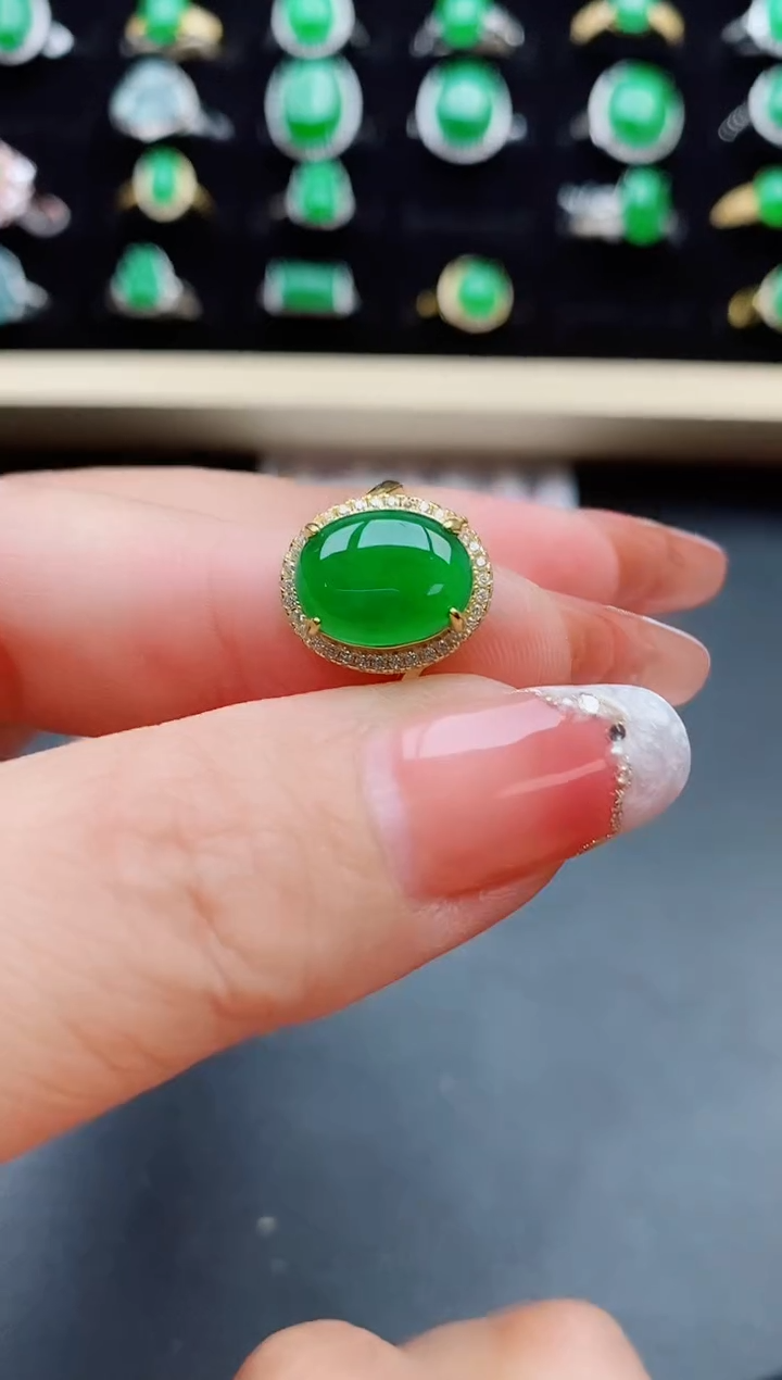 【闪购商品】翡翠戒指银S925镶嵌5080580