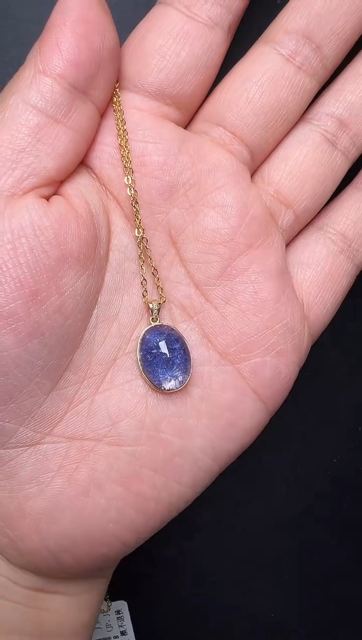 颈饰未镶嵌水晶18k蓝线石吊坠 JP56238 