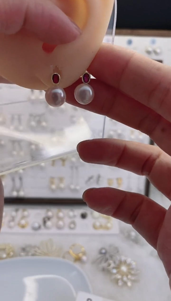 合金耳饰淡水珍珠97