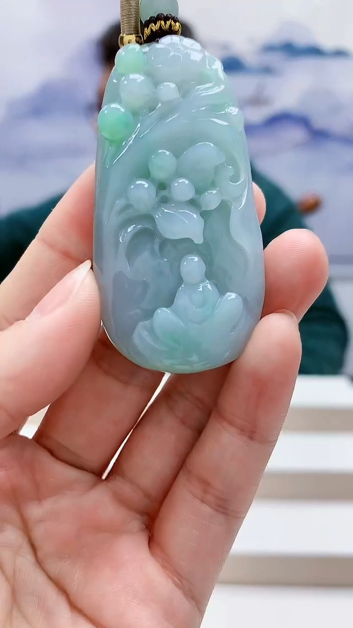 未镶嵌定制翡翠5175lr-毛货挂件45