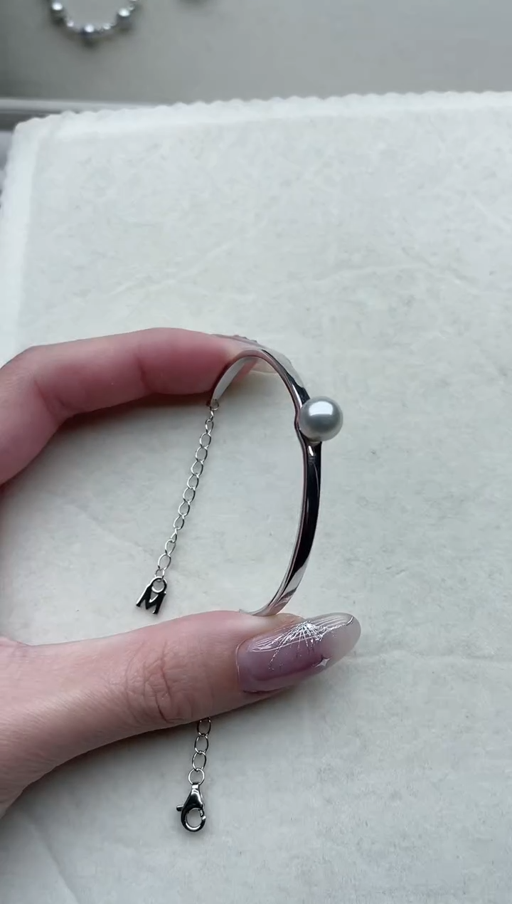 【闪购商品】海水珍珠手镯银S925镶嵌34