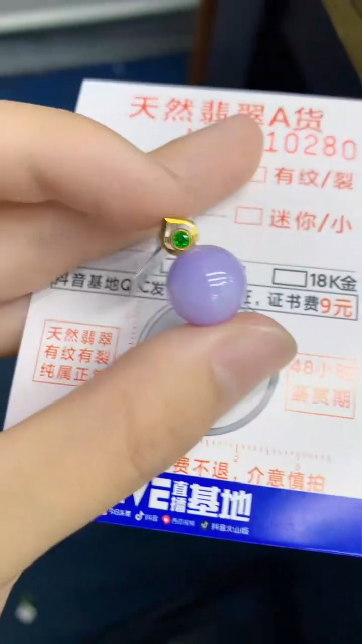 翡翠18K金镶嵌颈饰             1