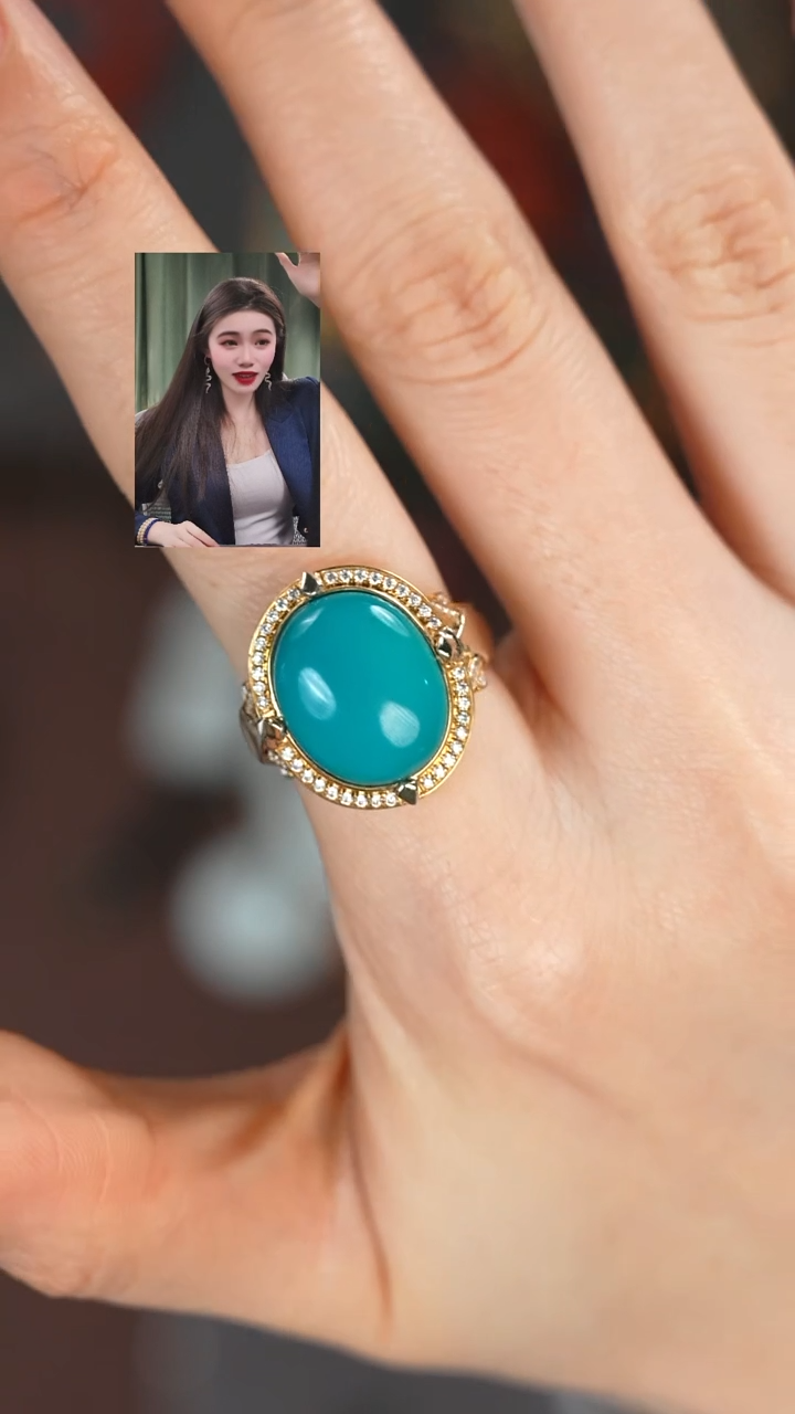 【闪购商品】绿松石戒指18K金镶嵌11111111