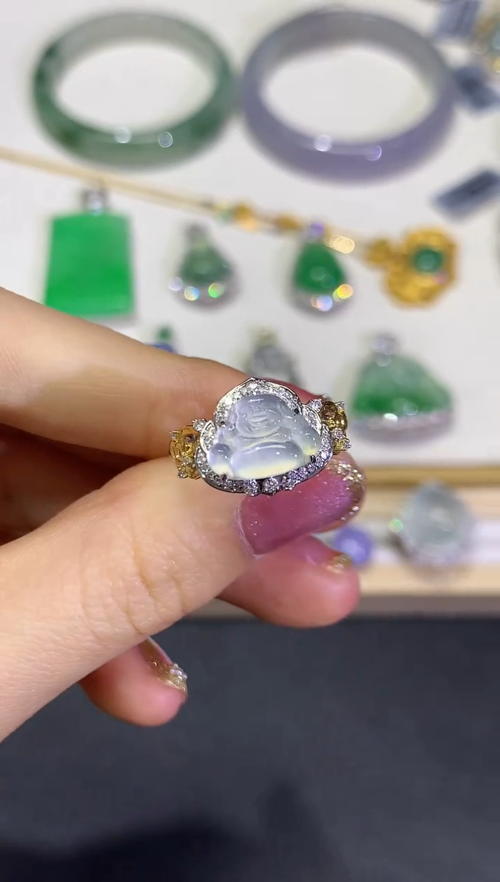 【闪购商品】翡翠颈饰18K金镶嵌团购9