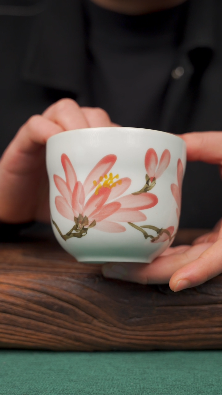 【闪购商品】瓷片91寻一缕瓷香杯釉下手工手绘瓷器