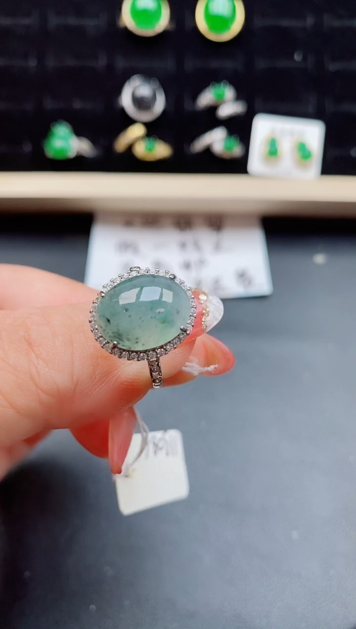 【闪购商品】翡翠戒指银S925镶嵌5080805