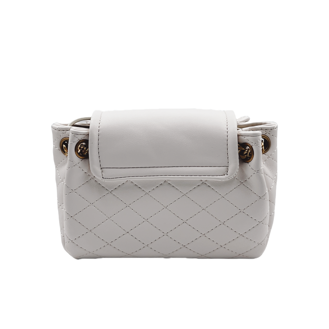 LQ-明星种草经典款【洛丽塔】真皮菱格-白色18cm-0253