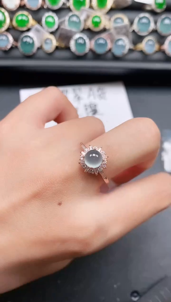 银S925镶嵌戒指翡翠1111