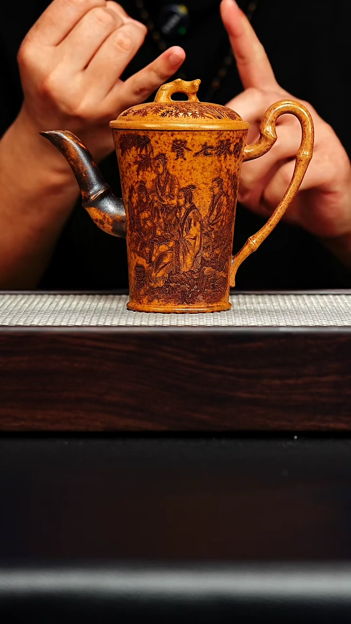 茶壶紫砂高竹节壶